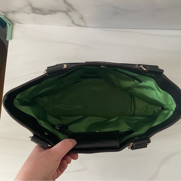 Kate Spade New York Black Pebbled Leather Tote Purse - Picture 5 of 13